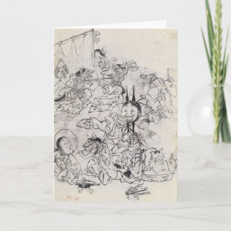 Tarjeta de felicitación japonesa del bosquejo del