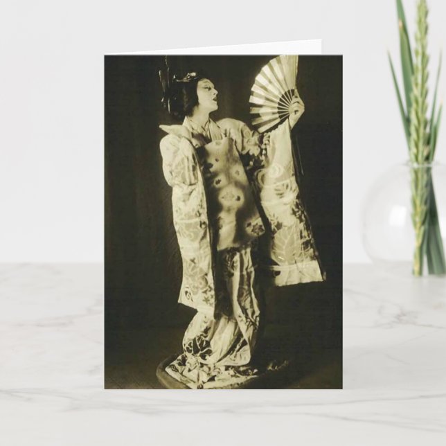 tarjeta de felicitación japonesa del geisha (Anverso)