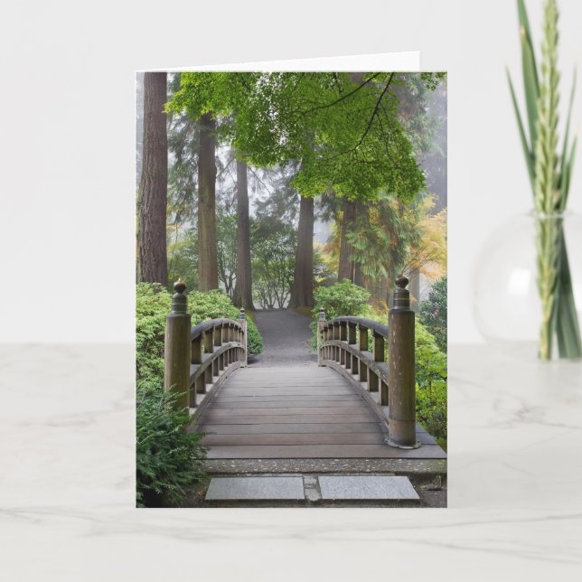 Tarjeta de felicitación japonesa del jardín (Anverso)