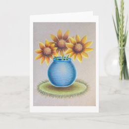Tarjeta de felicitación Jarrón de Girasoles