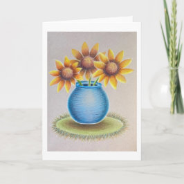 Tarjeta de felicitación Jarrón de Girasoles