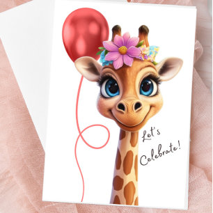 Tarjeta de Felicitación Jirafa Celebremos