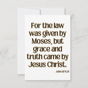Tarjeta de felicitación John 1:17 Bible Verse