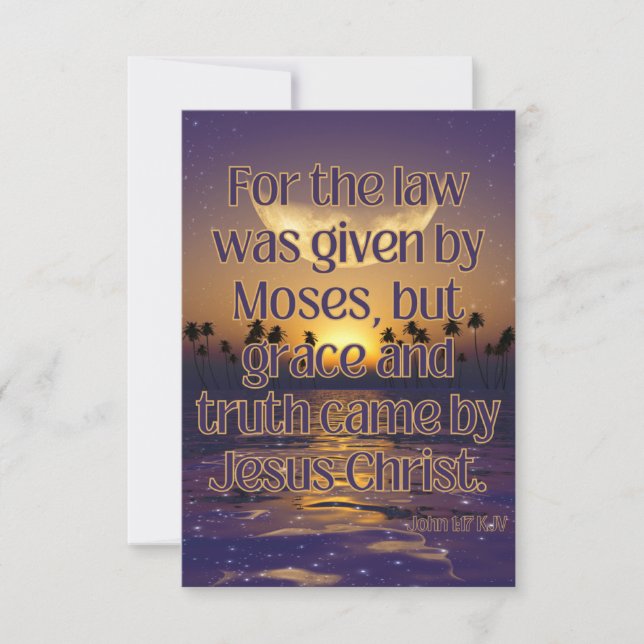 Tarjeta de felicitación John 1:17 Bible Verse Pic (Anverso)