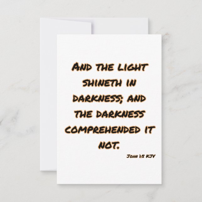 Tarjeta de felicitación John 1:5 Bible Verse (Anverso)