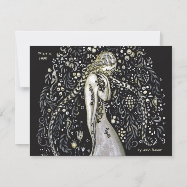 Tarjeta de felicitación John Bauer Flora CC1148 Ar (Anverso)