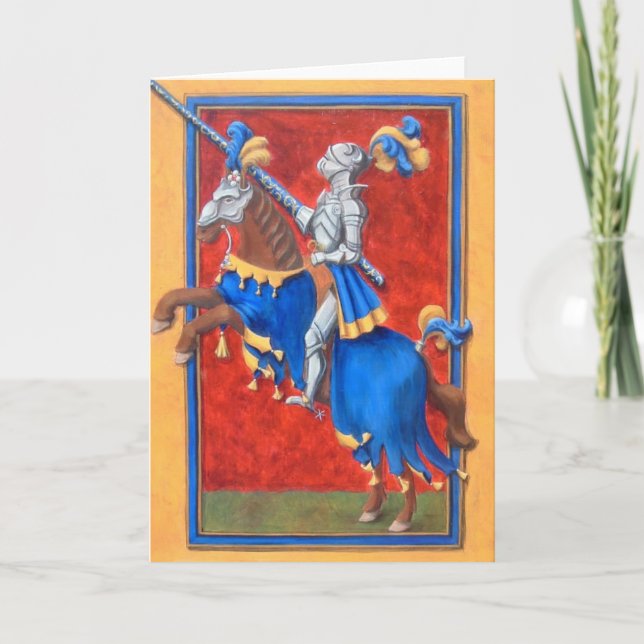 Tarjeta de felicitación Jousting del caballero (Anverso)