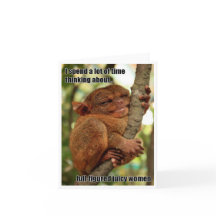 Tarjeta de felicitación jugosa de Tarsier de las