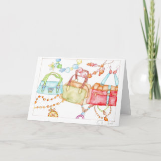 Tarjeta de felicitación justa de los bolsos