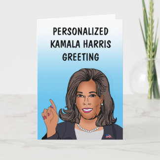 Tarjeta de felicitación Kamala Harris personalizad