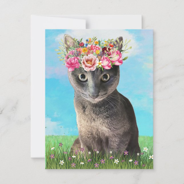 Tarjeta de Felicitación KHS Gatito Lindo con Coron (Anverso)