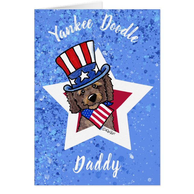 Tarjeta de felicitación KiniArt Patriotic Doodle (Frente)