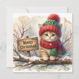 Tarjeta de felicitación Kitty para navidades