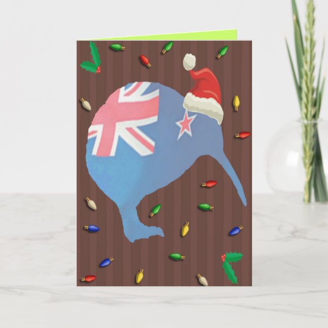 Tarjeta de felicitación Kiwi para navidades (Anverso)