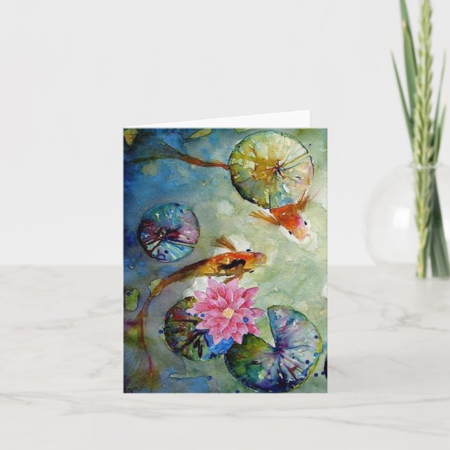 Tarjeta de felicitación Koi Fish BLANK (Anverso)