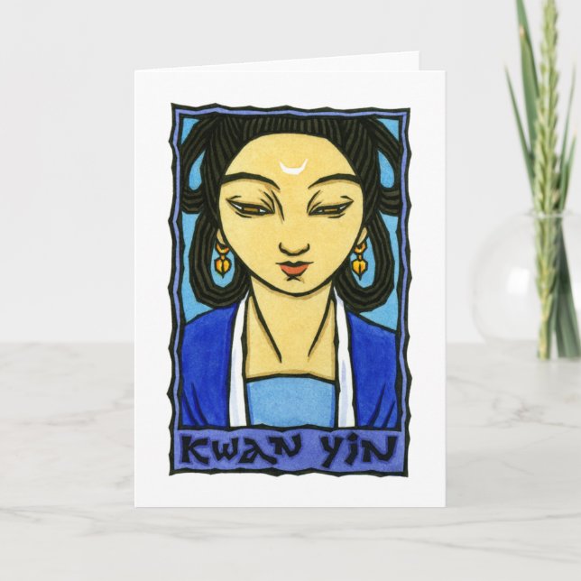 Tarjeta de felicitación Kwan Yin (Anverso)