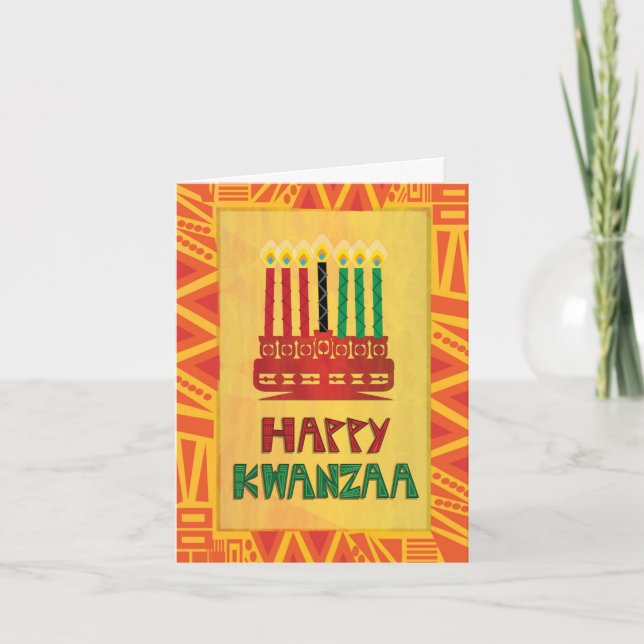 Tarjeta de felicitación Kwanzaa - Unidad y paz (Anverso)