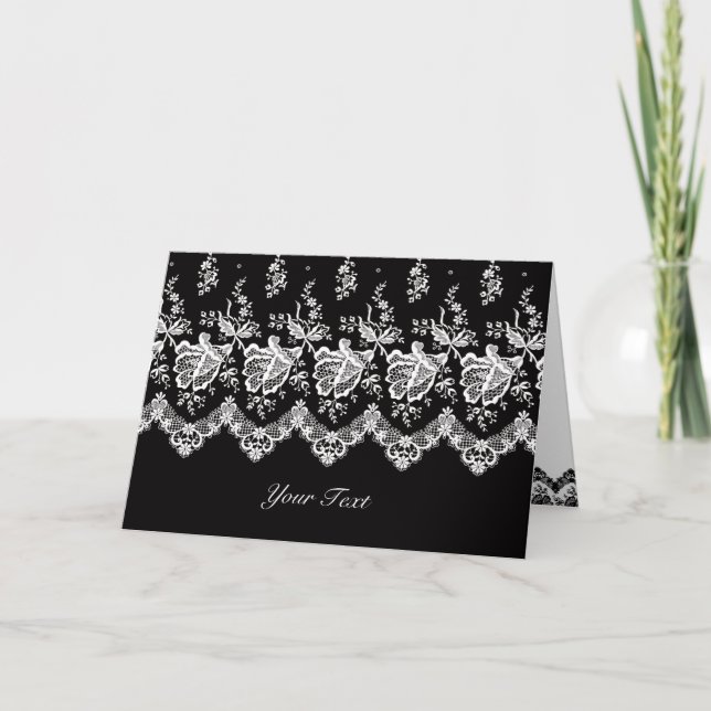 Tarjeta de felicitación Lace de rosa blanco A7 (ne (Anverso)