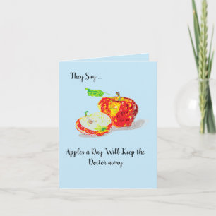 Tarjeta de felicitación : Las manzanas mantienen a