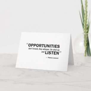 Tarjeta de felicitación - las 'oportunidades no