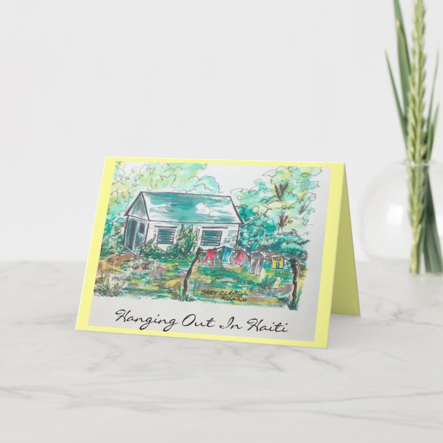 Tarjeta de felicitación - lavadero haitiano (Anverso)