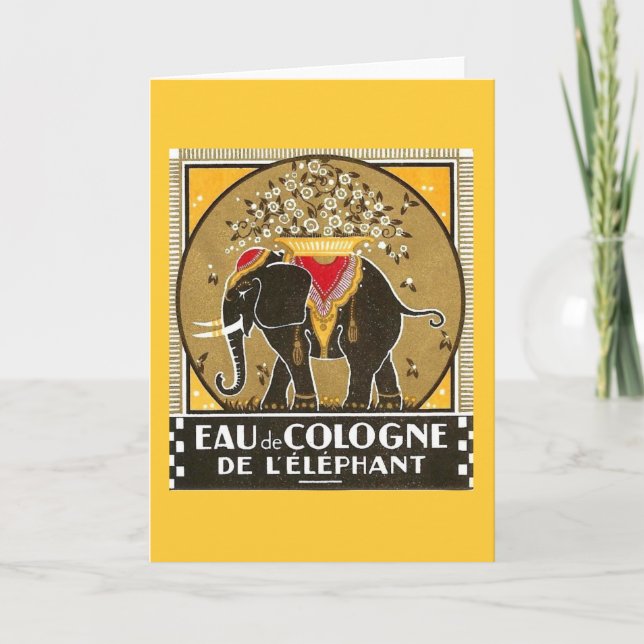 Tarjeta de felicitación l'elephant de agua de (Anverso)