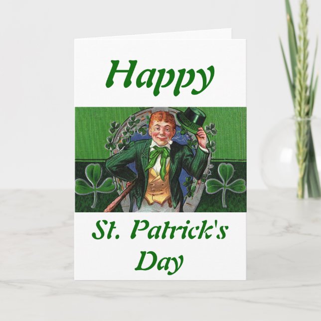 Tarjeta de felicitación Leprechaun (Anverso)