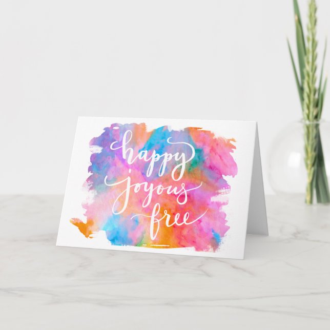Tarjeta de felicitación libre feliz feliz (Anverso)