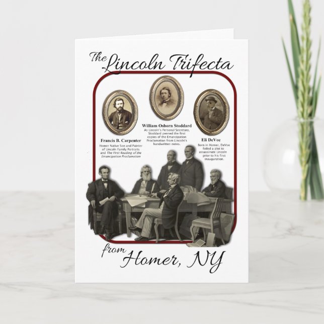 Tarjeta de felicitación Lincoln Trifecta de Homer (Anverso)