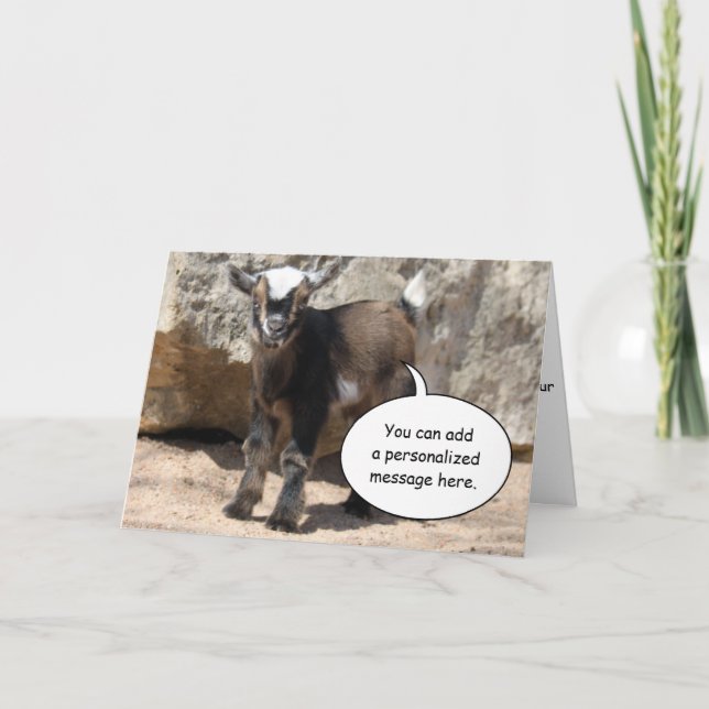 Tarjeta de felicitación linda de la cabra del bebé (Anverso)