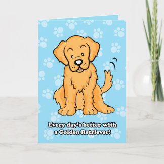 Tarjeta de felicitación linda del golden retriever