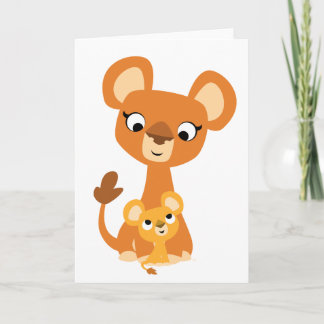 Tarjeta de felicitación linda del león y del