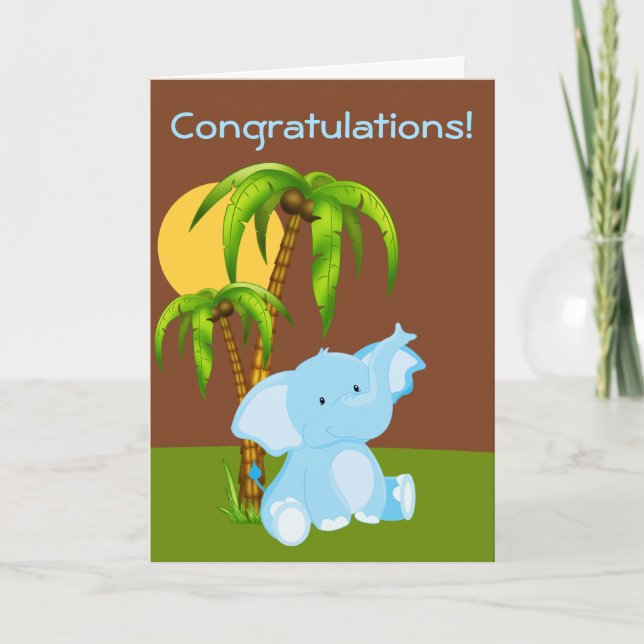 Tarjeta de felicitación linda del muchacho del (Anverso)