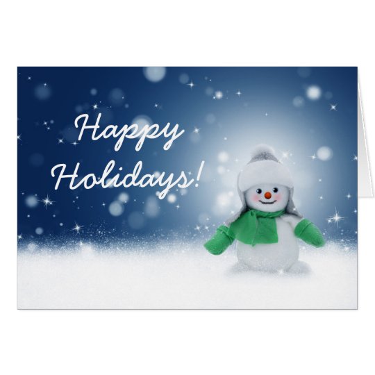 Tarjeta de felicitación linda del muñeco de nieve