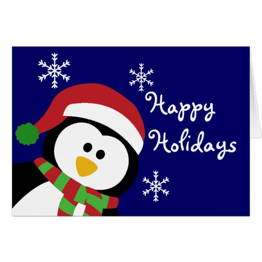 Tarjeta de felicitación linda del pingüino del