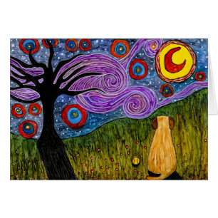 Tarjeta de felicitación linda y colorida del perro