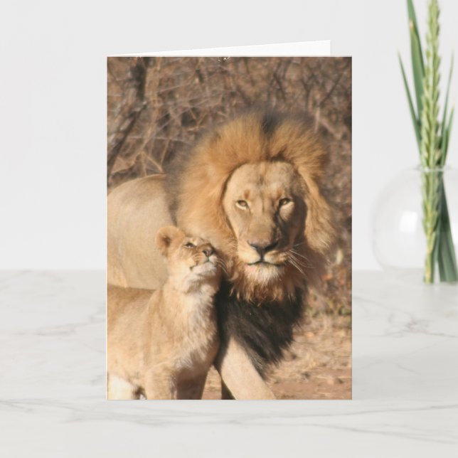 Tarjeta de felicitación Lion and Lion Cub (Anverso)