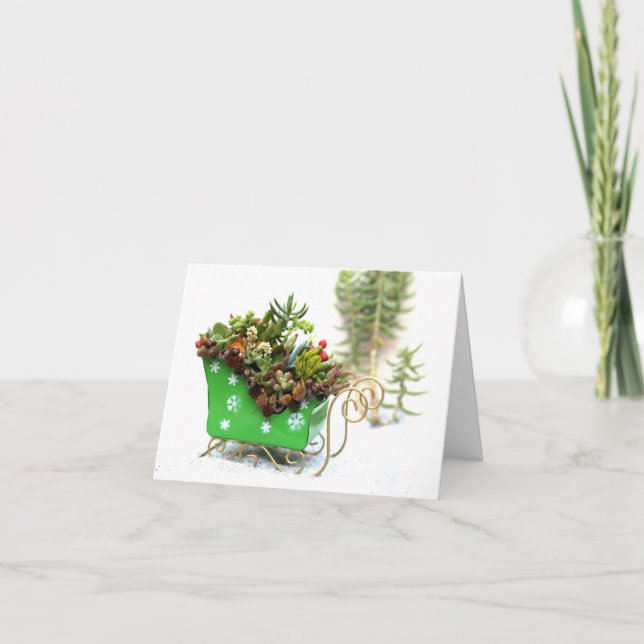 Tarjeta de felicitación llenada Succulent del día (Anverso)