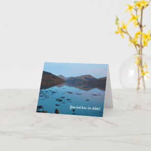 Tarjeta de felicitación Loch Fyne en azul, Escocia