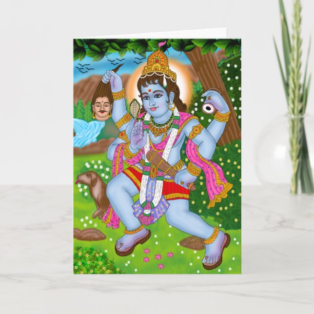 Tarjeta de felicitación Lord Bhairava (Anverso)