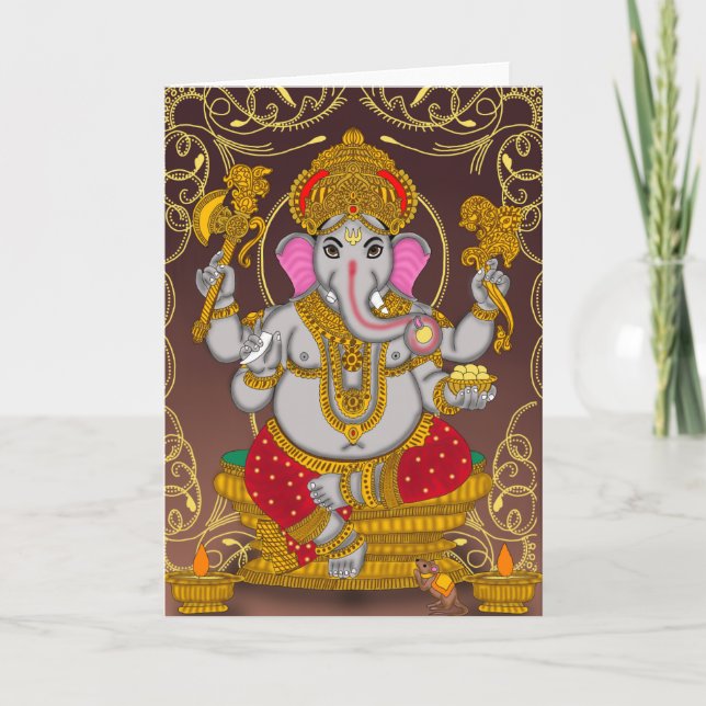 Tarjeta de felicitación Lord Ganesha (Anverso)