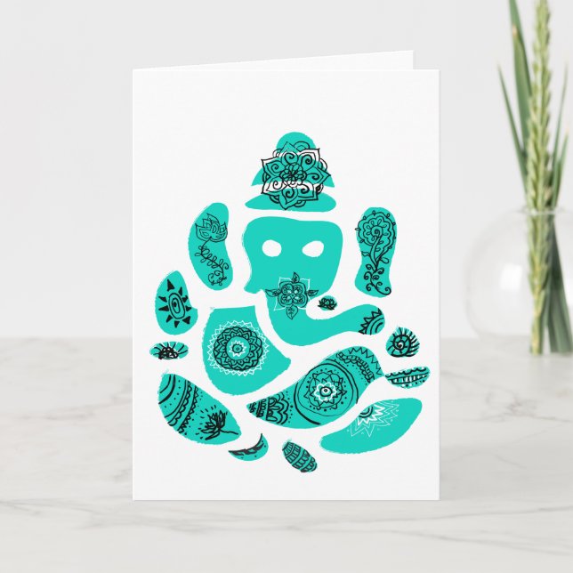 Tarjeta de felicitación Lord Ganesha, sobres inclu (Anverso)