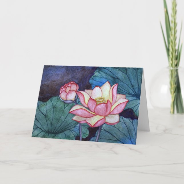 Tarjeta de felicitación Lotus Flowers #3 (Anverso)
