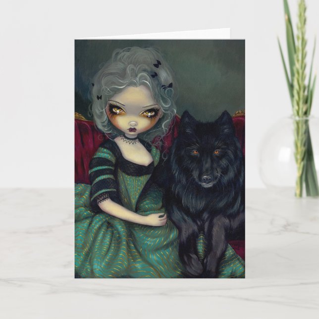 Tarjeta de felicitación "Loup-Garou: Noir" (Anverso)