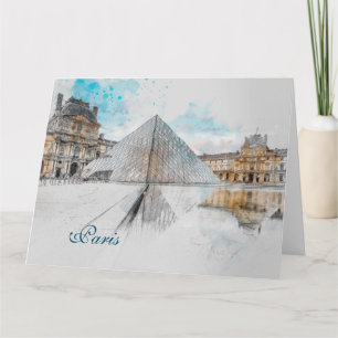 Tarjeta de felicitación Louvre Paris - Arte de via
