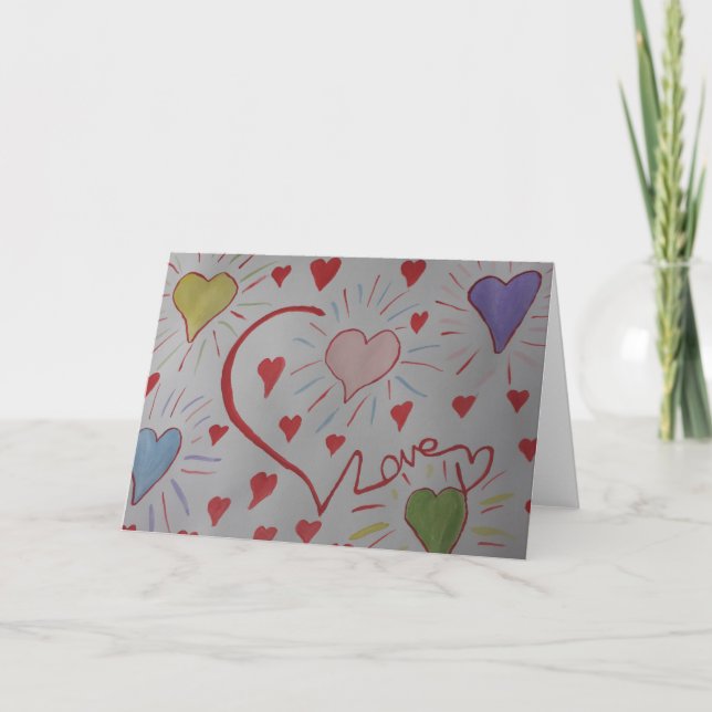 Tarjeta de felicitación Love Hearts (Anverso)