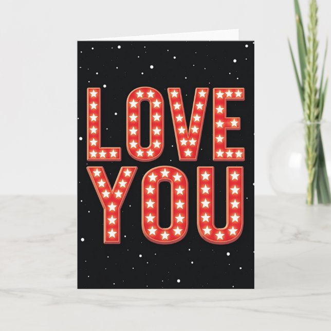 Tarjeta de felicitación Love You Marquee (Anverso)