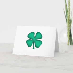 Tarjeta de felicitación Lucky 4 Leaf Irish Clover 