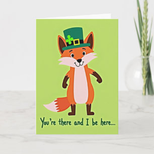 Tarjeta de Felicitación Lucky Fox Irlandesa