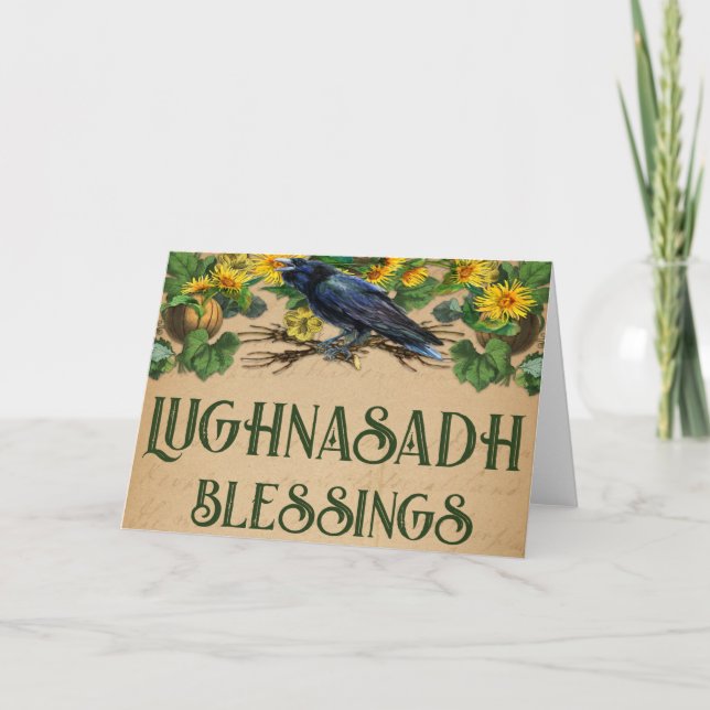 Tarjeta de felicitación Lughnasadh Pagan (Anverso)